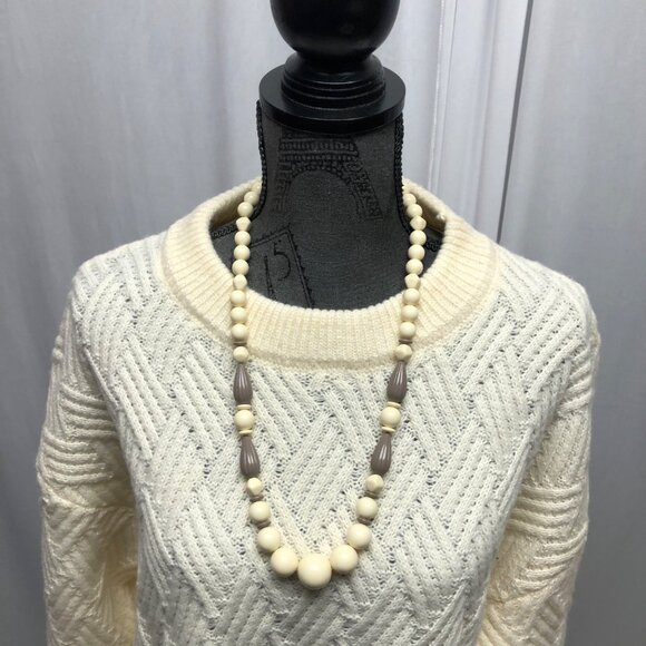 Epretty Cream Textured Knit Pullover Sweater Womens Size XL Long Sleeve Cozy NEW - Picture 3 of 9